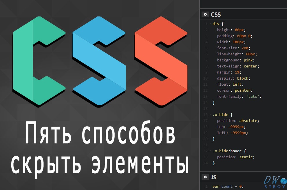 CSS стили: способы скрыть элемент CSS